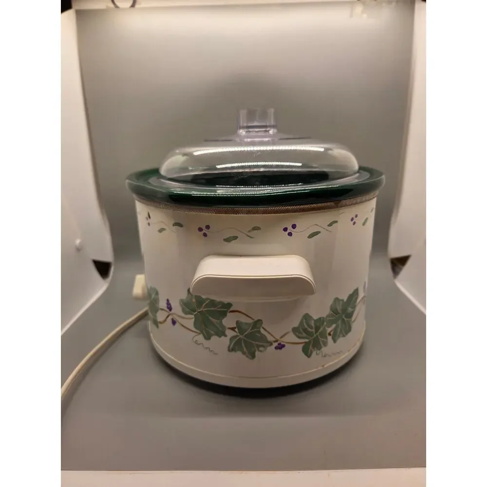 Vintage Rival Crock Pot Slow Cooker, 2 Quart Stoneware Slow Cooker, Model 3250
